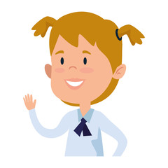 happy student girl comic character