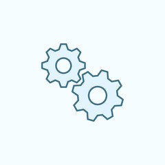 gears with simple color element icon