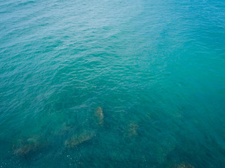 Drone aerial view of sea wave surface