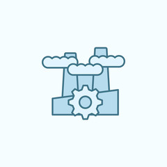 factory with simple color element icon