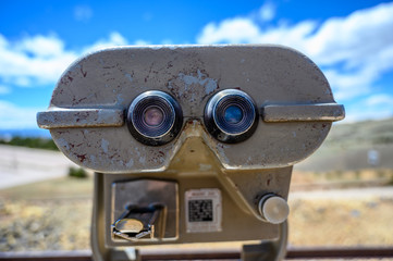 Coin operated binoculars at tourist attraction