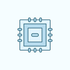 microprocessor with simple color element icon