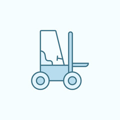 forklift with simple color element icon