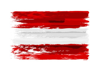 Austria brush strokes painted flag. Flag of Austria.