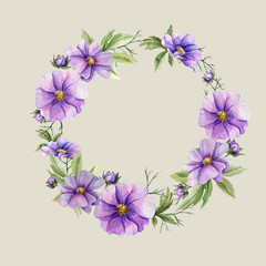 Flowers watercolor pattern