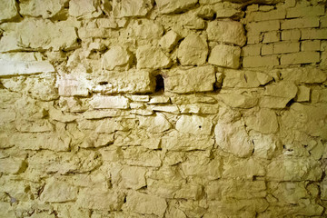 Ugly stone and brick walls in the basement