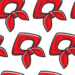 North Korea symbol pioneer neckerchief seamless pattern