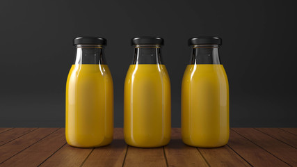 Orange juice glass bottle. - 273976811