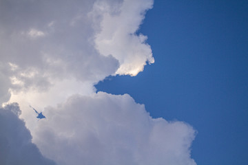 Texture of blue sky with cumulus clouds