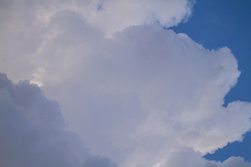 Fototapeta na wymiar Background of blue sky with white cumulus clouds