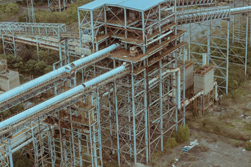 Industrial buildings in an abandoned factory