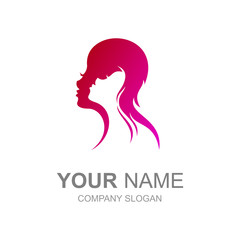logo of two beautiful women mom and daughter, mom and kids logo design