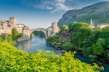 Papier Peint photo Stari Most Mostar bridge in Bosnia and Herzegovina