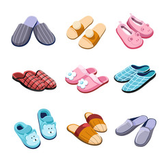 Slippers home footwear isolated pairs male female and for kids