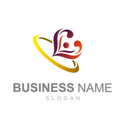 logo of people with circle effects and have their own meaning, logo ready to use