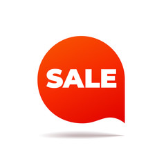 Red Vector Banner speech bubble on white background, sale