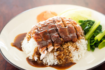 roasted duck with rice one dish meal in Thailand