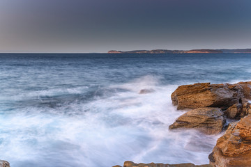 Sunrise Seascape from the Headland with Clear Skies