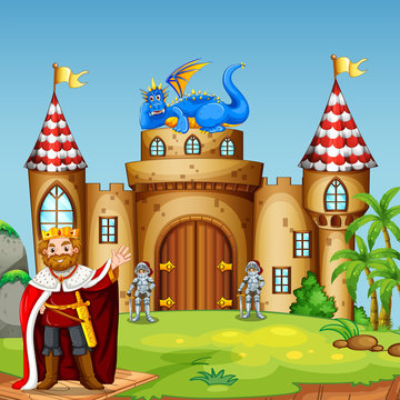 A drigon king at castle