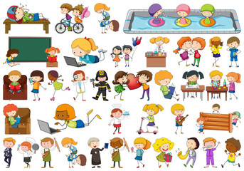 Set of doodle character