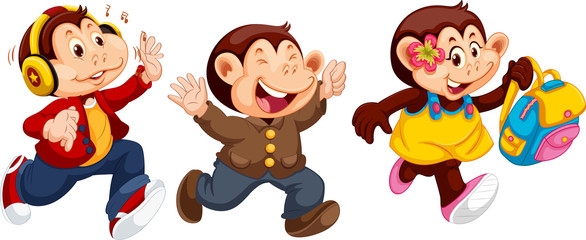 Set of monkey character © GraphicsRF