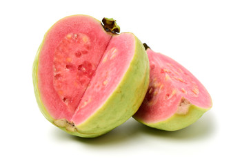 Pink guava isolated on white background