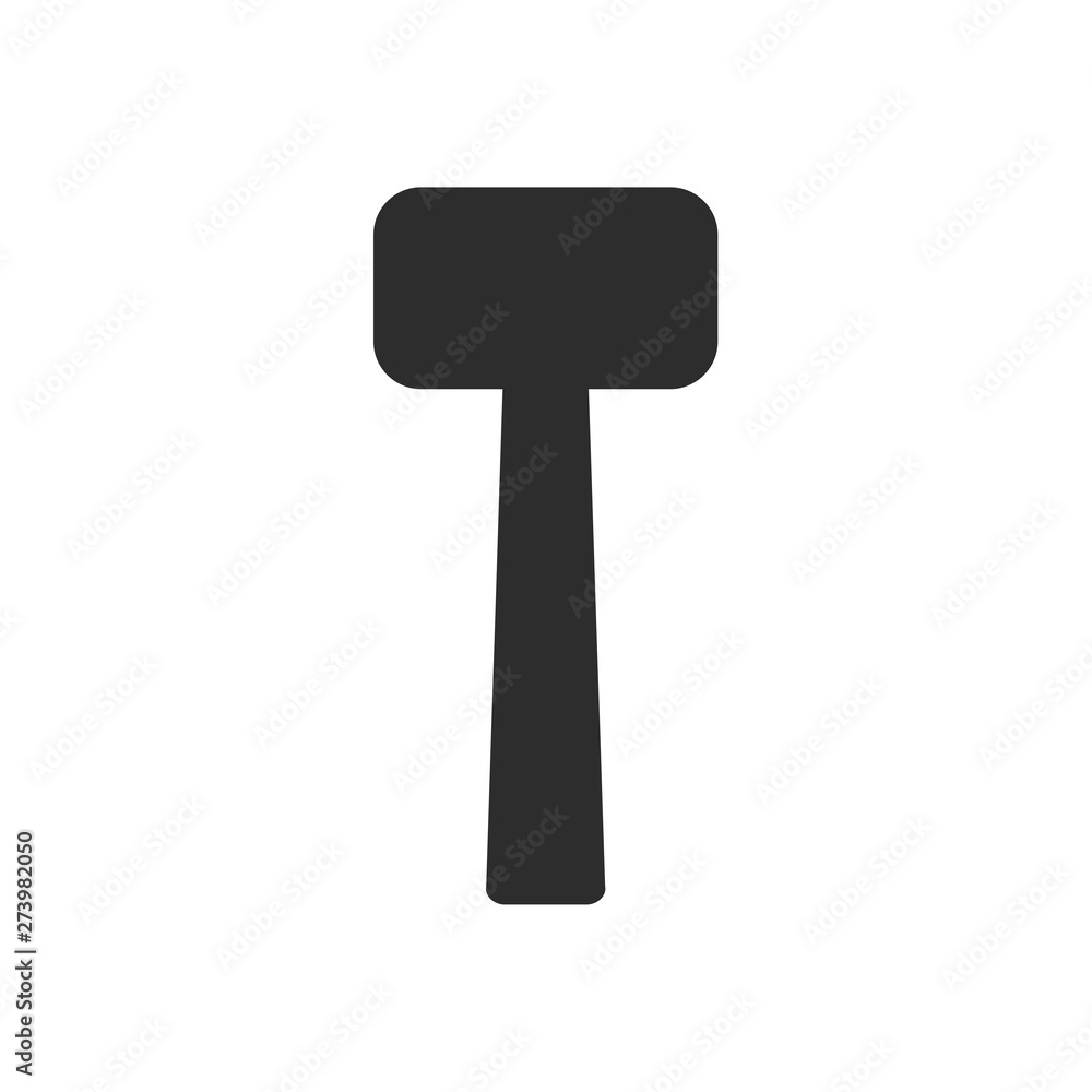 Poster Hammer icon template black color editable. Hammer symbol Flat vector sign isolated on white background. Simple vector illustration for graphic and web design.