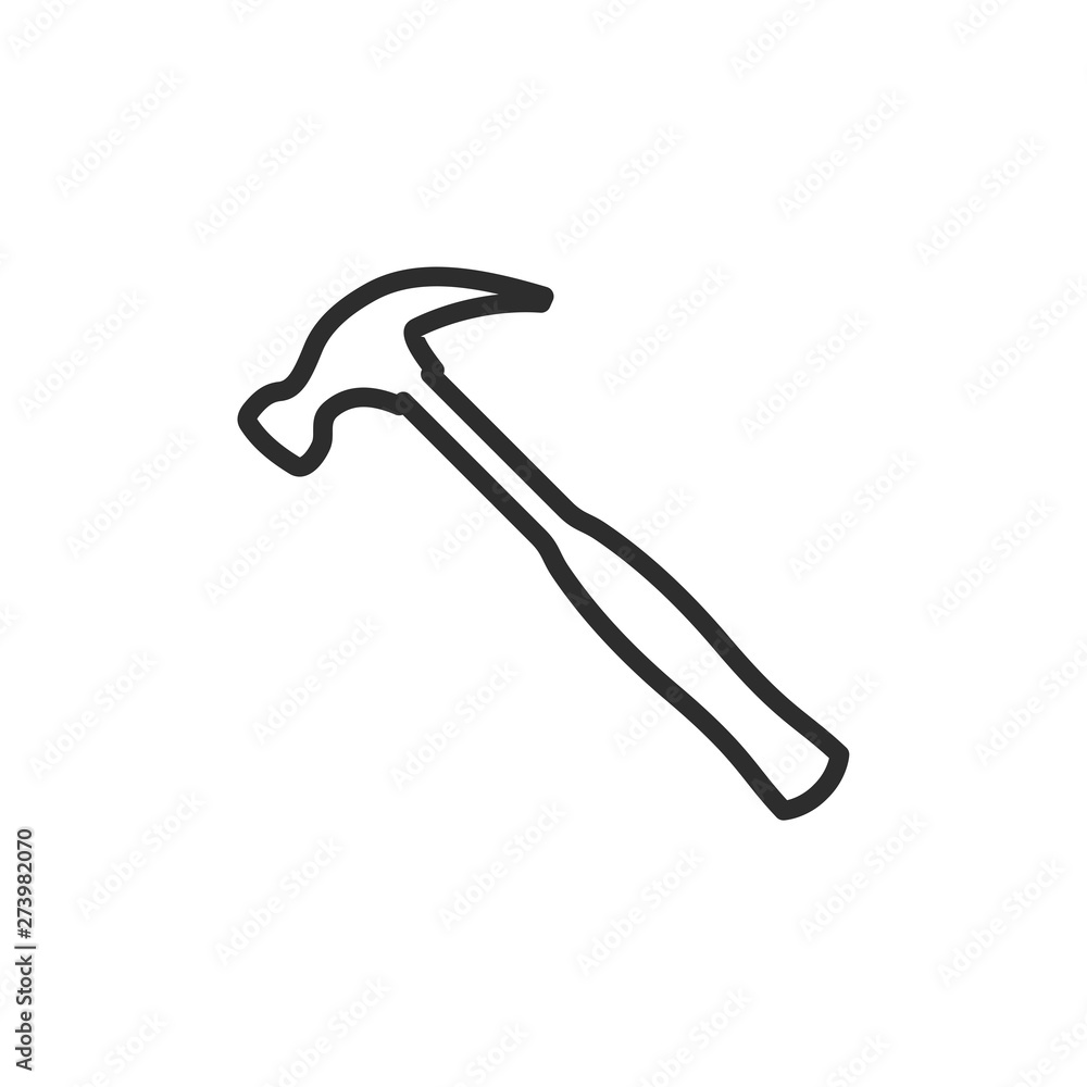 Poster Hammer icon template black color editable. Hammer symbol Flat vector sign isolated on white background. Simple vector illustration for graphic and web design.