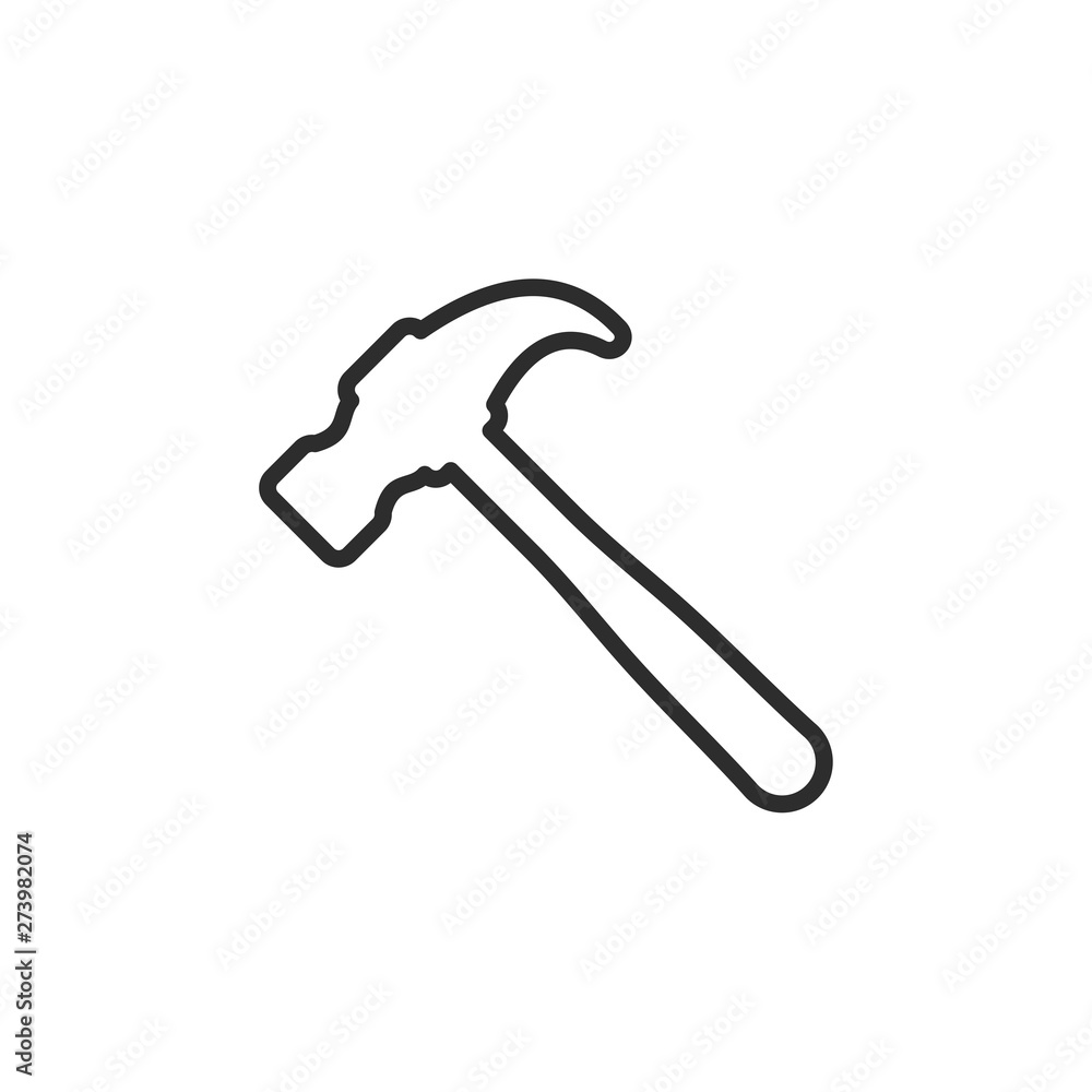 Poster Hammer icon template black color editable. Hammer symbol Flat vector sign isolated on white background. Simple vector illustration for graphic and web design.