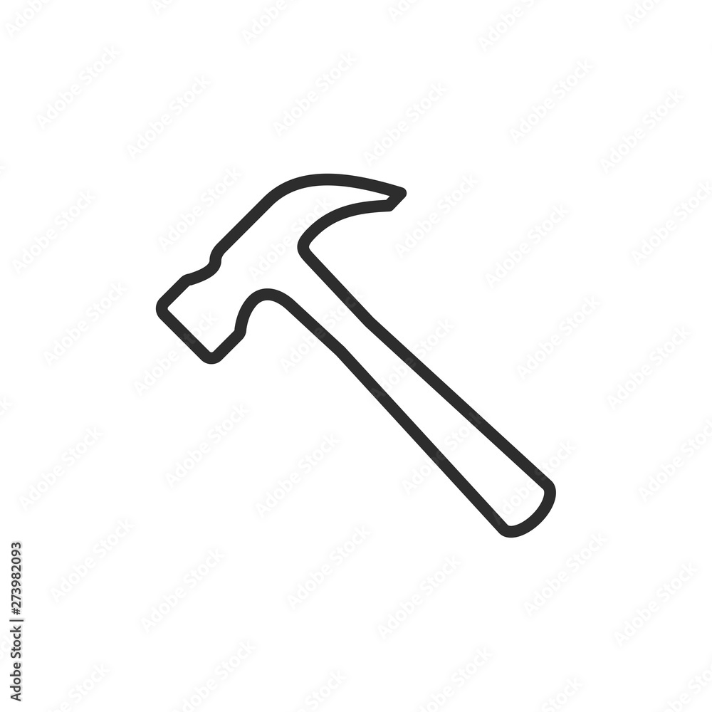 Poster Hammer icon template black color editable. Hammer symbol Flat vector sign isolated on white background. Simple vector illustration for graphic and web design.