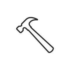 Hammer icon template black color editable. Hammer symbol Flat vector sign isolated on white background. Simple vector illustration for graphic and web design.
