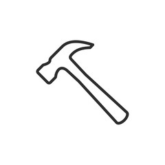 Hammer icon template black color editable. Hammer symbol Flat vector sign isolated on white background. Simple vector illustration for graphic and web design.