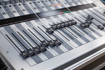 Audio mixers used in sound recording and reproduction.