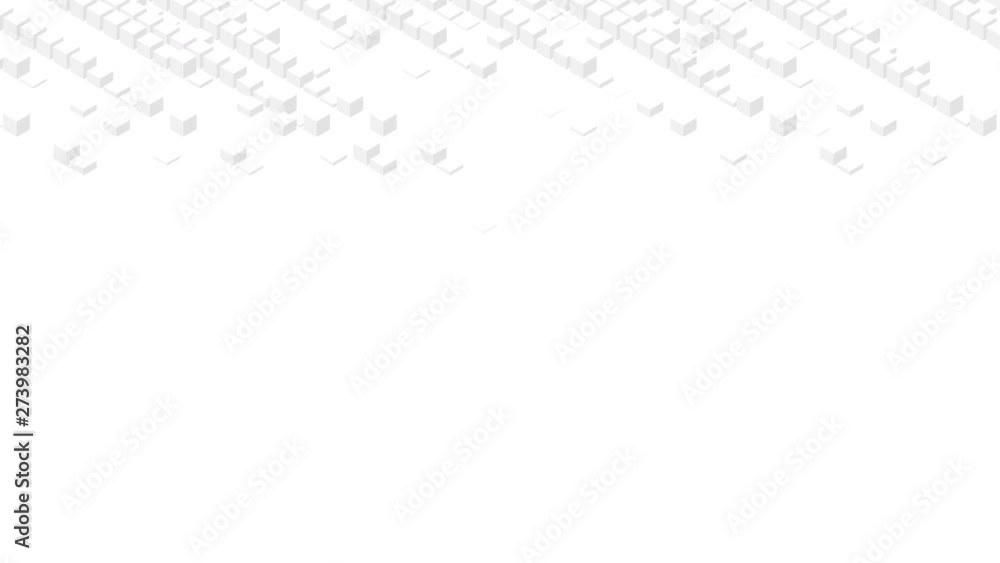 Poster cube box 3d virtual isometric shuffle wave pattern, blockchain technology concept design illustratio