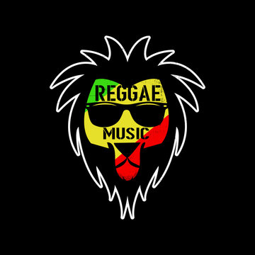 reggae music jamaica cool lion rasta red gold and green flag