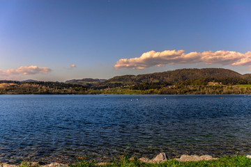 landscape with lake and mountains