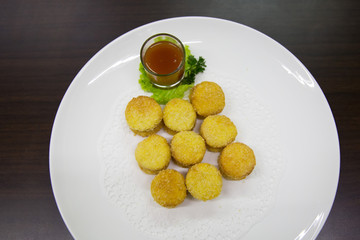 Crunchy fried shrimp roll with tauco sauce