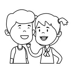 Obraz na płótnie Canvas happy little students couple characters