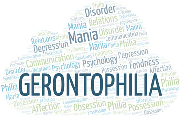 Gerontophilia word cloud. Type of Philia.