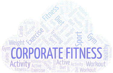 Corporate Fitness word cloud. Wordcloud made with text only.