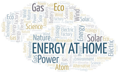 Fototapeta premium Energy At Home word cloud. Wordcloud made with text only.