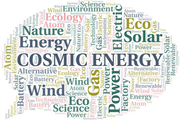 Obraz premium Cosmic Energy word cloud. Wordcloud made with text only.
