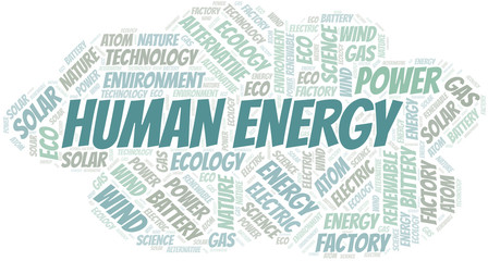 Human Energy word cloud. Wordcloud made with text only.