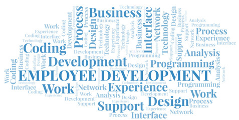 Employee Development word cloud. Wordcloud made with text only.