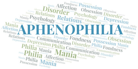 Aphenophilia word cloud. Type of Philia.