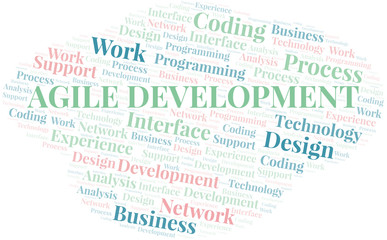 Agile Development word cloud. Wordcloud made with text only.