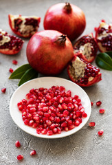 Ripe pomegranate fruits