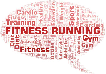 Fitness Running word cloud. Wordcloud made with text only.