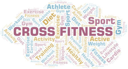 Fototapeta premium Cross Fitness word cloud. Wordcloud made with text only.
