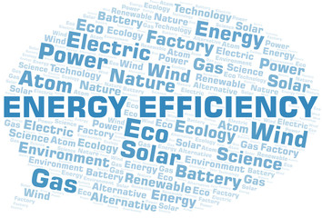 Energy Efficiency word cloud. Wordcloud made with text only.